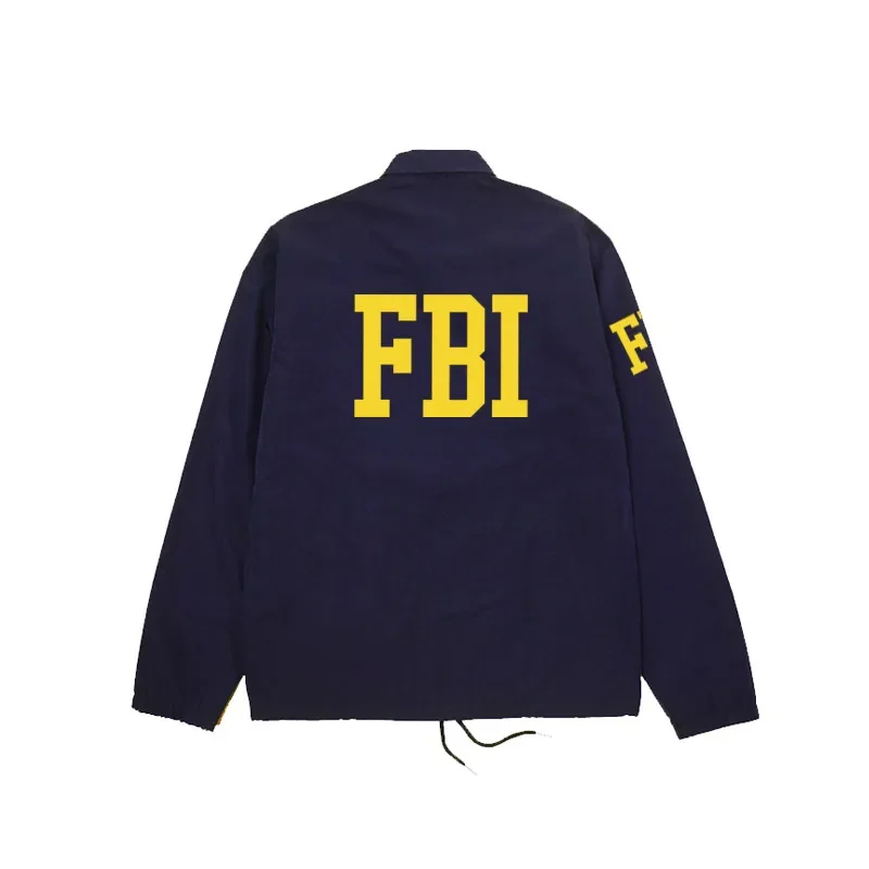 

Single breasted Men women FBI Short Trench Coat Unisex Long Sleeve identification Federal agent Cotton jacket Spring Winter top