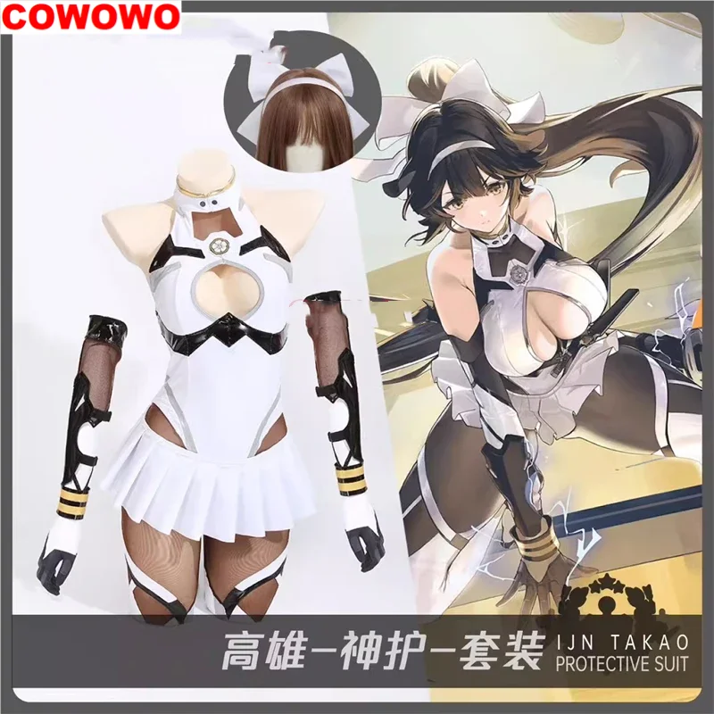 

COWOWO IJN Takao Cosplay Game Azur Lane Costume Fashion Sweet Protective Suit Full Set Halloween Party Role Play Clothing New