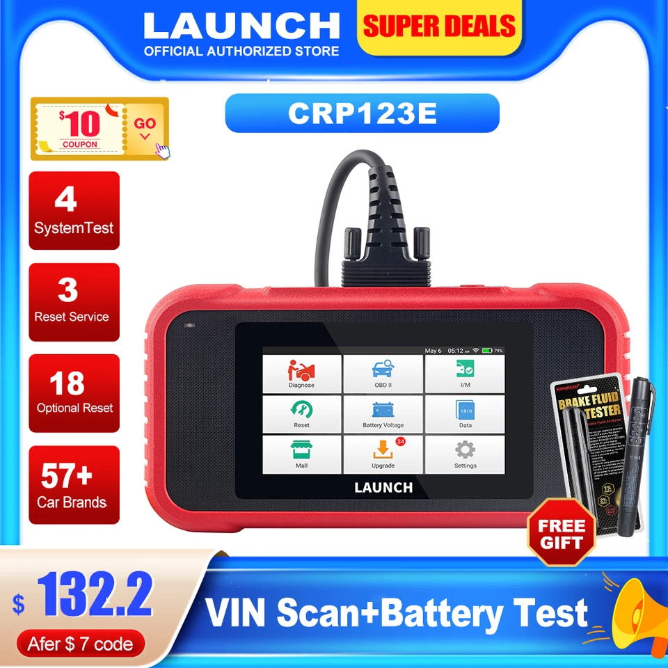  LAUNCH CRP123E OBD2 Scanner Engine Transmission ABS SRS Scan  Tool,Code Reader with Oil Reset,SAS Reset,Throttle Adaptation,Wi-Fi  Update,AUTO VIN,Car Diagnostic Tool for All Cars,Upgraded Ver.of CRP123 :  Automotive