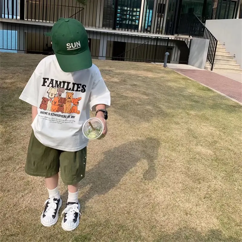 Boys' Summer Short Sleeve T-shirt New Small And Medium Children's Round Neck Top Children's Casual Versatile Half Sleeve Fashion 2