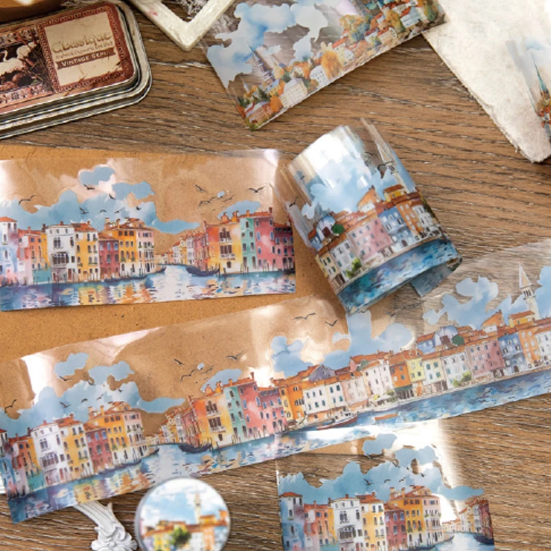 2Rolls/bag Circum-European travel theme washi tape beauty tape creative handbook material tape DIY decoration 3