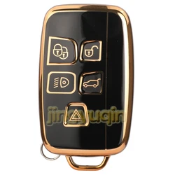 Premium 5 - Button Soft TPU Car Key Cover Case (Black)