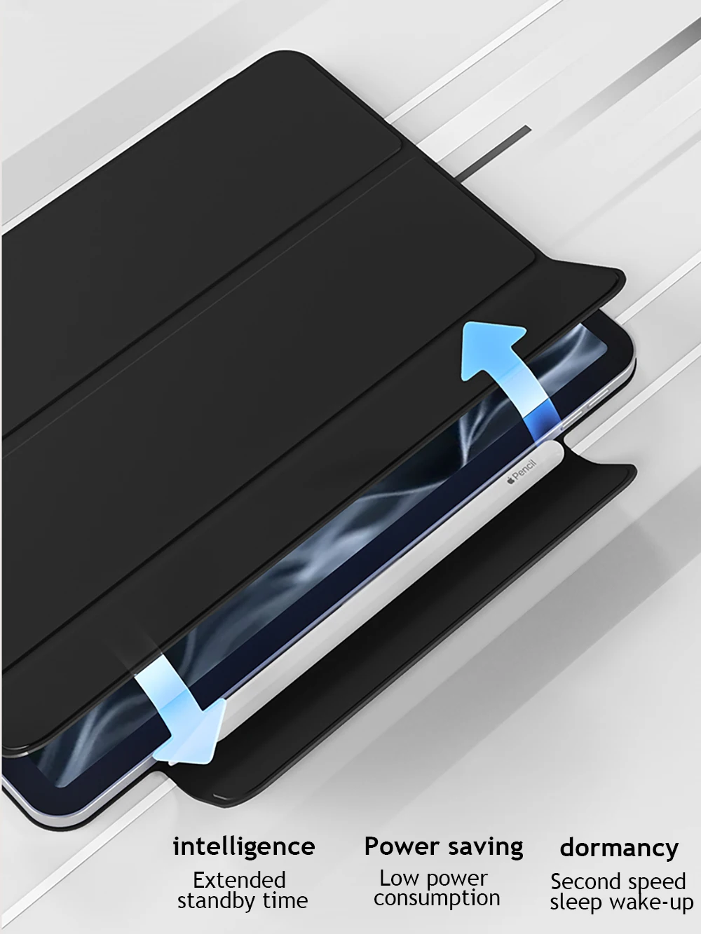Premium Trifold Stand Tablet Case with Magnetic Attachment and Slim Design
