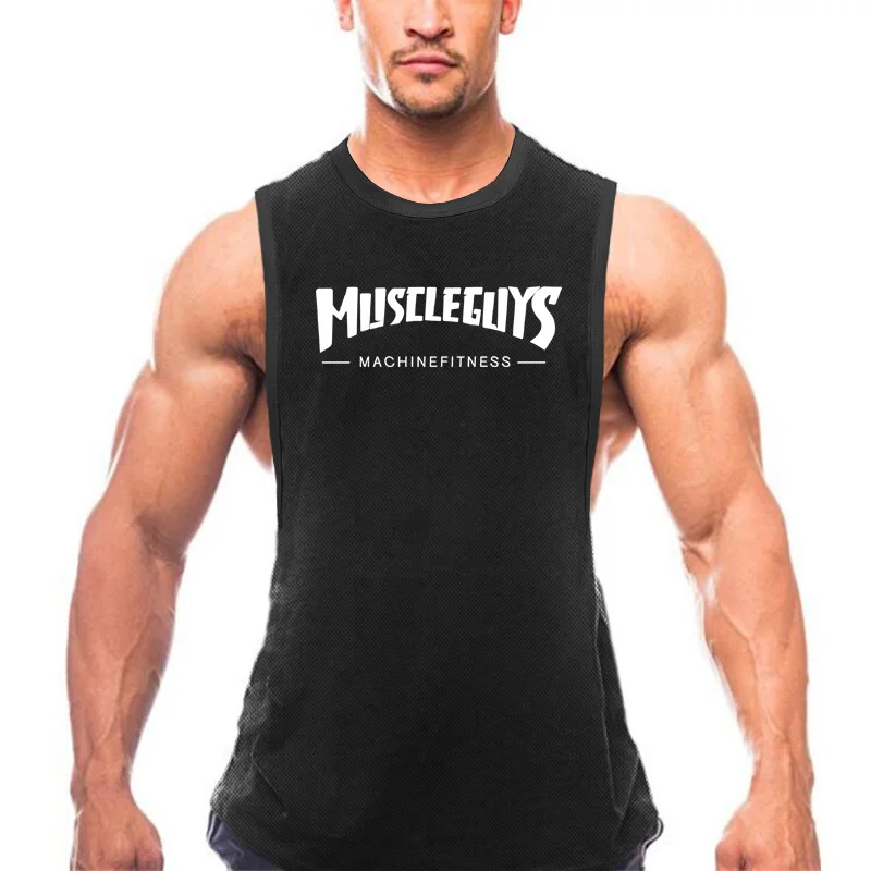 Mens Sports Running Vest Summer Mesh Breathable Sleeveless T-Shirt Gym Muscle Fashion High Quality Quick Dry Tank To