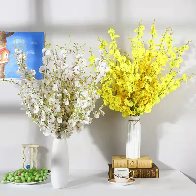 5pcs Simulation Orchid in White, Red, Yellow, and Purple