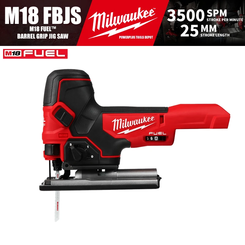 

Milwaukee M18 FBJS/2737B M18 FUEL™ Brushless Cordless Barrel Grip Jig Saw 18V Power Tools