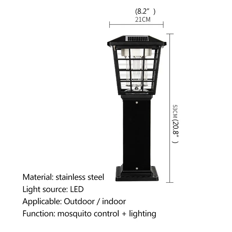 COLIN Outdoor Solar Mosquito Lamp Killer Modern Vintage LED Insect Kill Light Waterproof For Garden Courtyard Porch