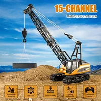 HUINA 1/14 RC 15CH Remote Control Alloy Crane Engineering Vehicle 2.4GHZ Wireless Remote Control Crane Model Boy Children's Toy 2
