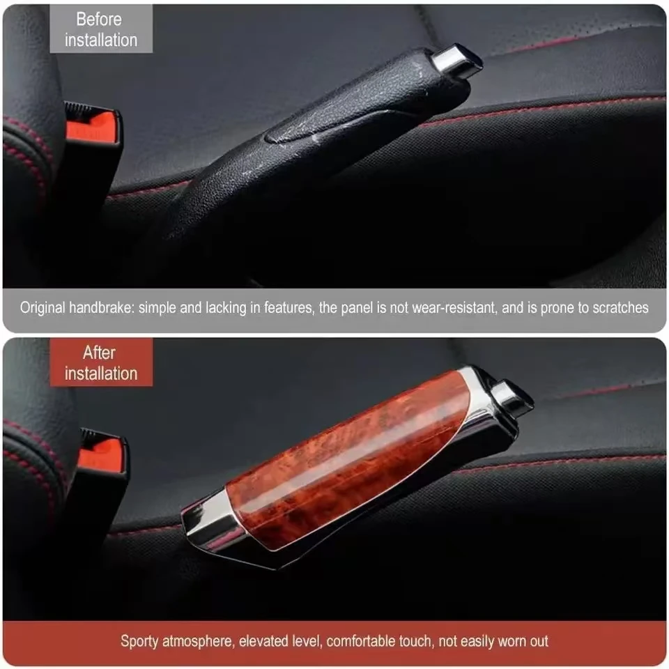 Universal Car Handbrake Grips Hand Brake Cover Protection Carbon Fiber Parking Brake Decoration Interior Accessories