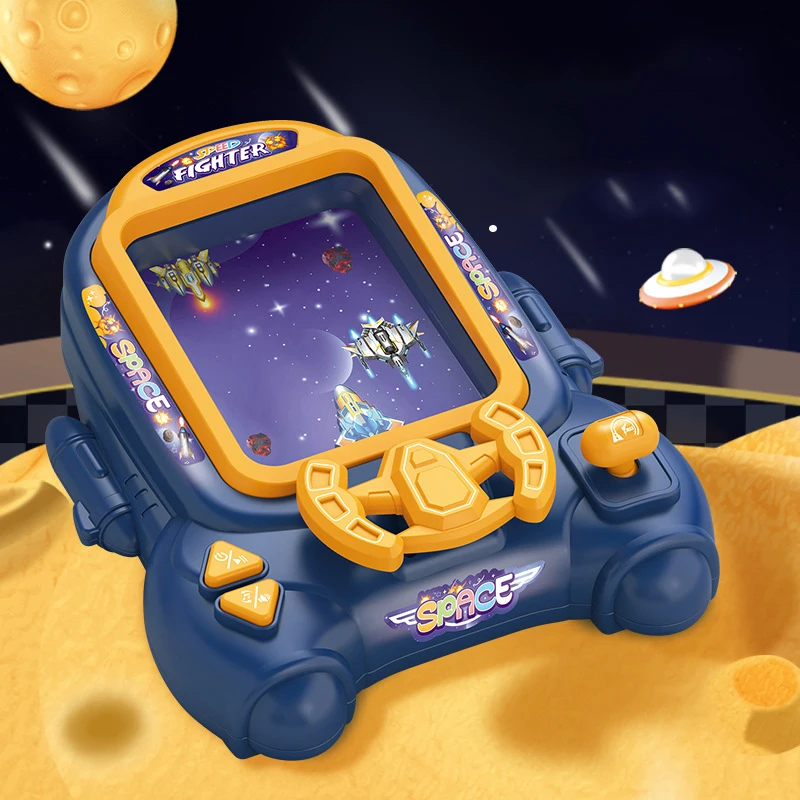 Simulated Aircraft Children's Handheld Game Console Mini Steering Wheel Control Reaction Training Educational Toys 2