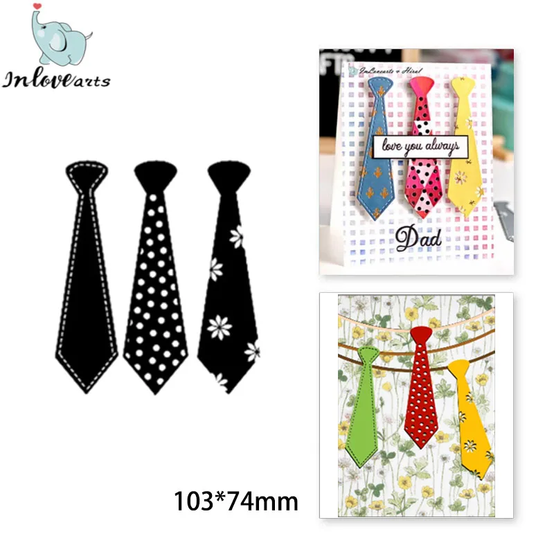 InLoveArtsNecktieCuttingDiesFatherDayDIYMetalDiesScrapbookingNatalFustelleDieCut
