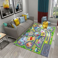 Kids Road Traffic Carpet Cartoon Car Toys Rug for Boys Girls City Life Educational Rugs MultiColor Baby Bedroom Nursery Play Mat 1