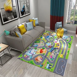 Kids Road Traffic Carpet Cartoon Car Toys Rug for Boys Girls City Life Educational Rugs MultiColor Baby Bedroom Nursery Play Mat