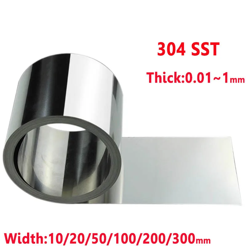 

304 Stainless Steel Strip Thin Steel Plate Foil Stainless Steel Cold Welding Sheet Corrosion Resistance Thickness 0.01mm~1mm