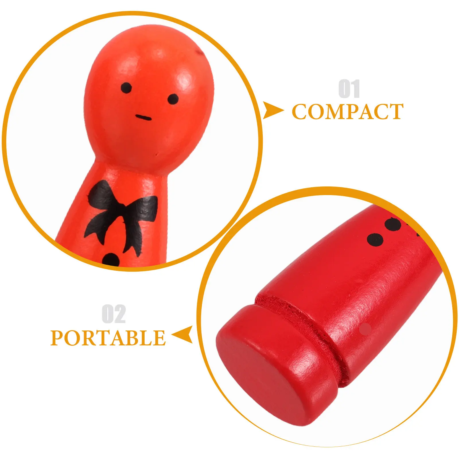 8Pcs 어린이 교육용 나무 못은 다채로운 Bowknot 디자인으로 인쇄되어 집에서 사용할 수 있는 창의력 역할 놀이 학습 세트를 향상시킵니다.