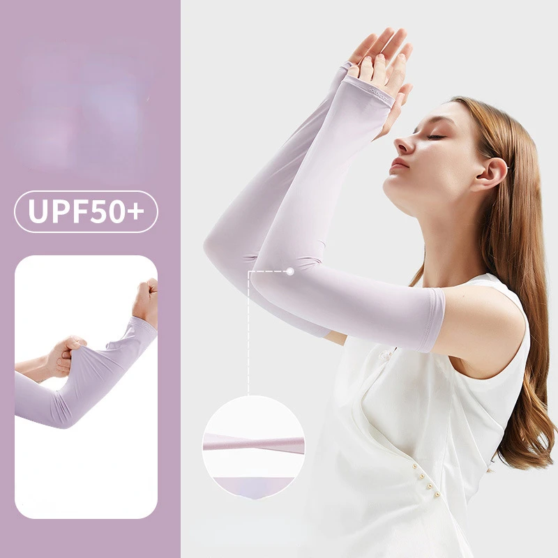 여성용 아이스 실크 햇빛 차단 슬리브, 야외 스포츠 운전, 통기성, 23 업그레이드, 여름 