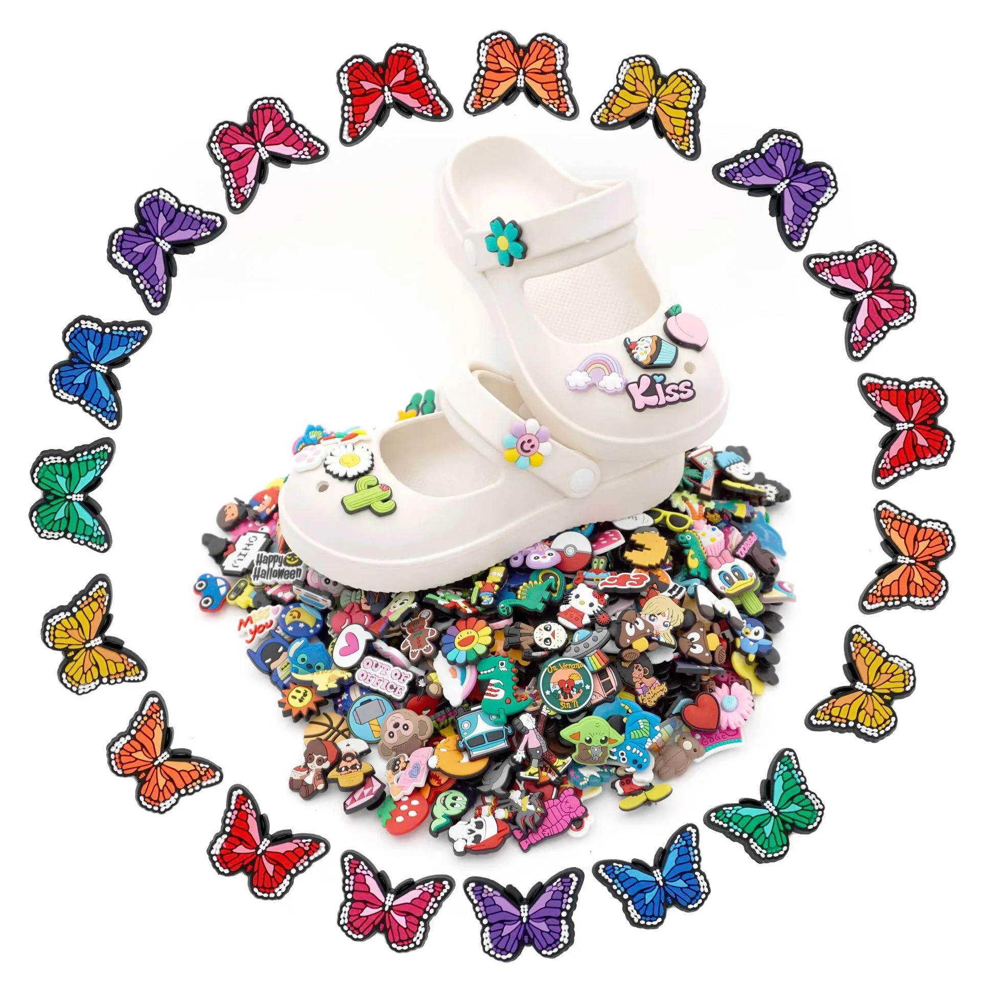 Miniso Series Mixed Shoe Charms For Sandals DIY Decorations Accessories Christmas Gift Random 10-100Pcs