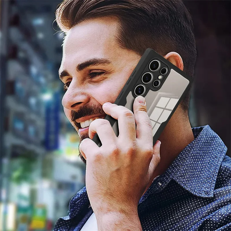 360° Clear Shockproof Phone Case with Silicone Soft Frame and Screen Protection Cover