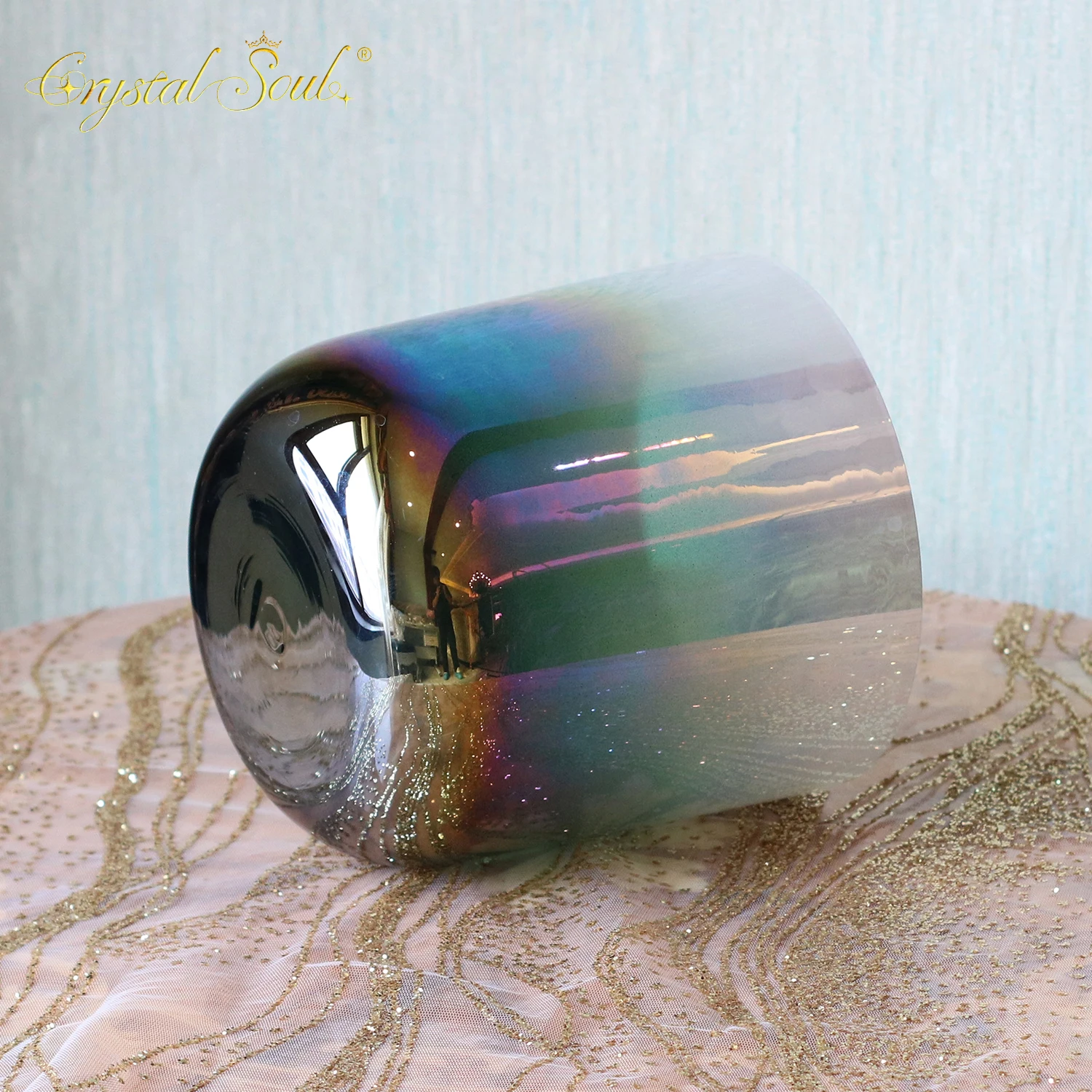 432Hz Special Aurora Gradient Clear Alchemy Crystal Bowl accessories CrystalSoul