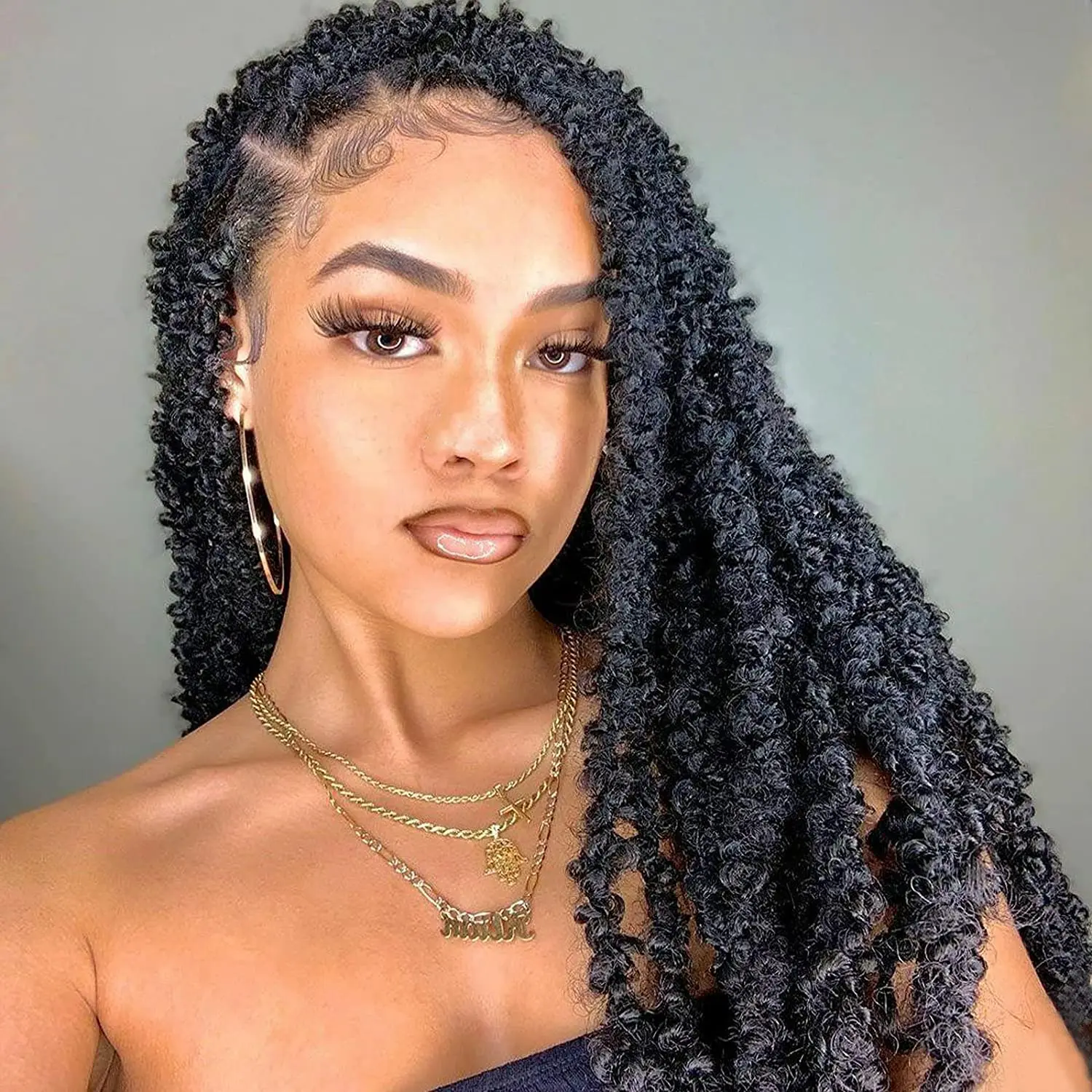 Blue Full Lace Synthetic Braided Wig Faux Locs Crochet Wigs with Baby Hair  Soft Knotless Dreadlock Wig with Wave Curly Ends - AliExpress