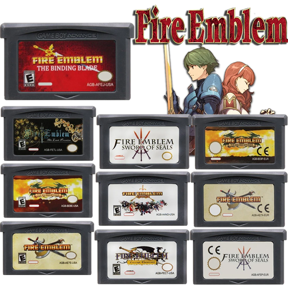 GBA Game Cartridge Fire Emblem Series 32-Bit Video Game Console