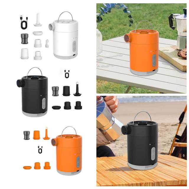 Electric Air Pump with Camping Light for Inflatable Pool Raft Air Beds