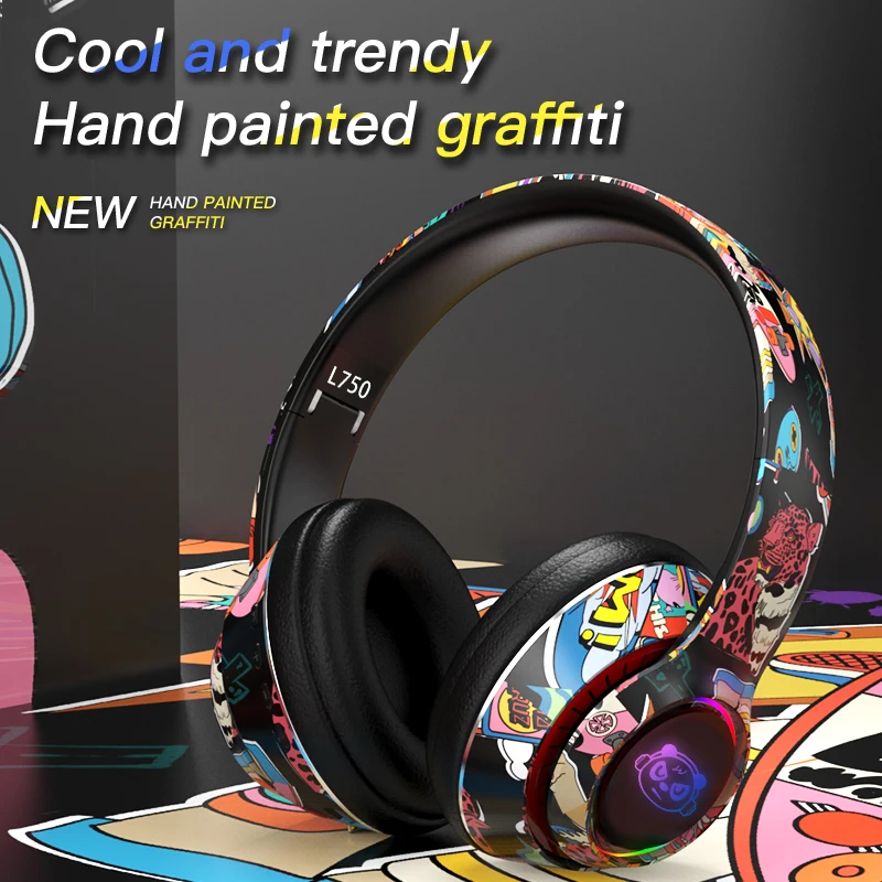 

Wireless Gamer Headphones with HD mic RGB Light Bluetooth5.1 Gaming headset For Kids PC PS4 Gamer Support TF Card Christmas gift