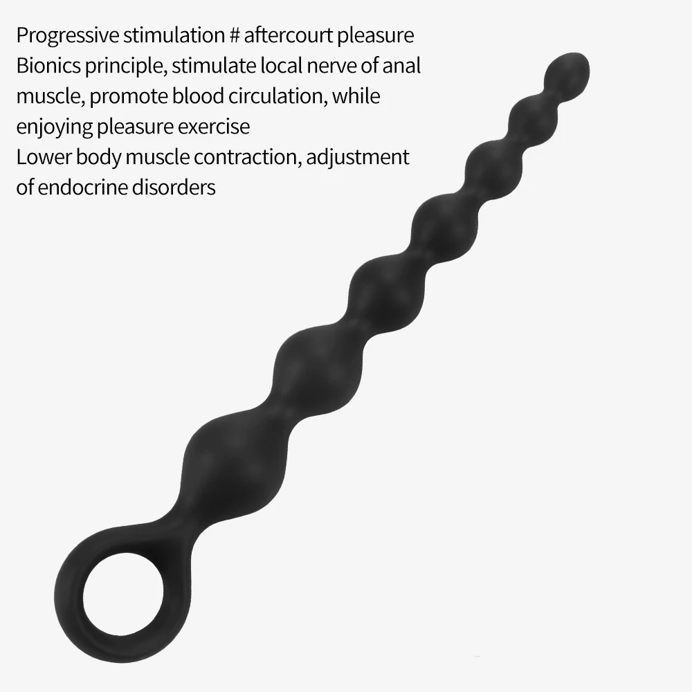 20CM Silicone Anal Beads Prostate Stimulator Ball Butt Plug Anal Plug 18+ Adult Women Men Couple Flirt Gay Ero_voghion.com