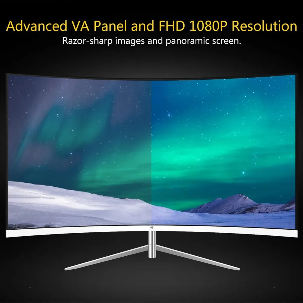 27-inch Curved Gaming Monitor, Full HD 1080P 1920x1080 LED Backlight Monitor, with 75Hz Refresh Rate and Eye-Care Technology 2