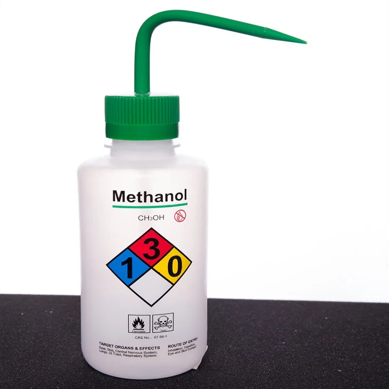 Plastic washing bottles with security label, Capacity 500mL, Low-Density Polyethylene, P45