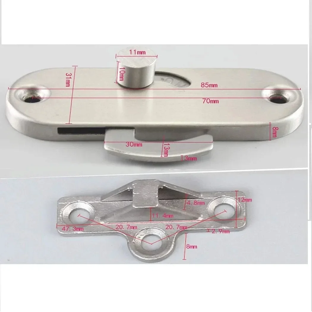 Sliding Window Door Locks 90 Degree Moving Door Right Angle Buckle Privacy Lock Sliding Barn Latch Bolt Silver