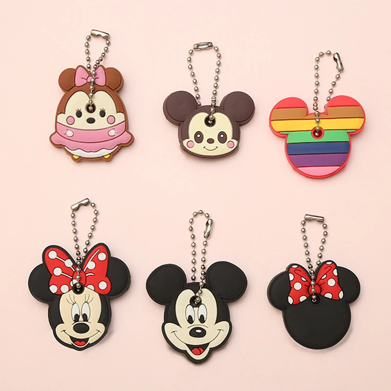 Cartoon Mickey Mouse Silicone Key Case Women Key Chain Pendant