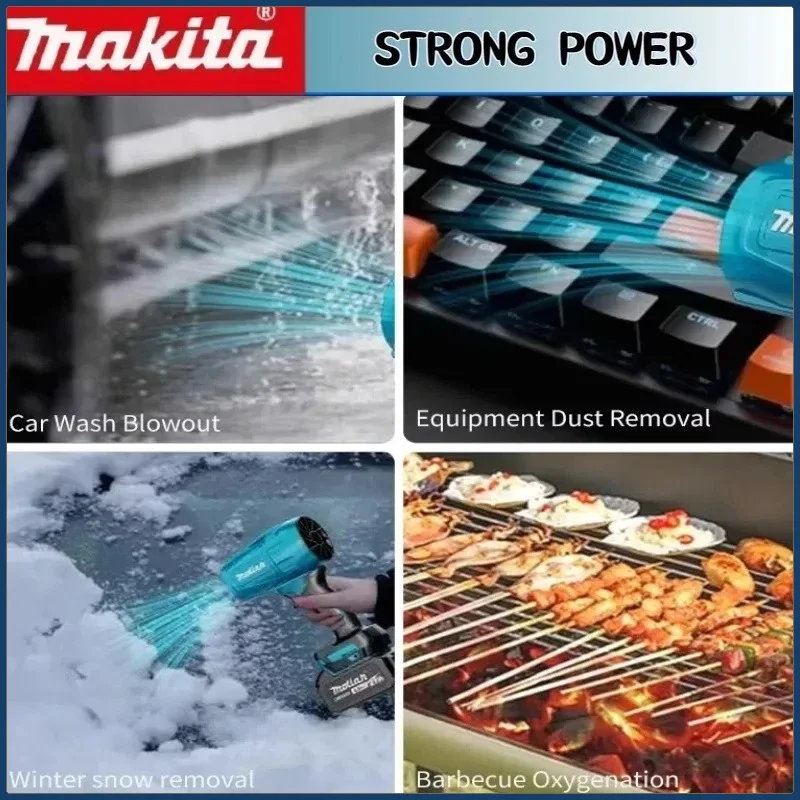 마키타 강력 블로워 터보 제트 팬 전동 에어 더스터 풍속 터보 충전식 라이트 포함 차량 청소 도구