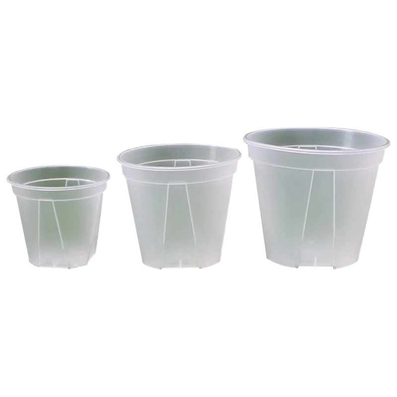 

Clear Flower Pot Planter Cactus 12/15/18cm Durable PP Transparent Flower Pot Orchid Pot with Holes for Home Office Desk J11 22