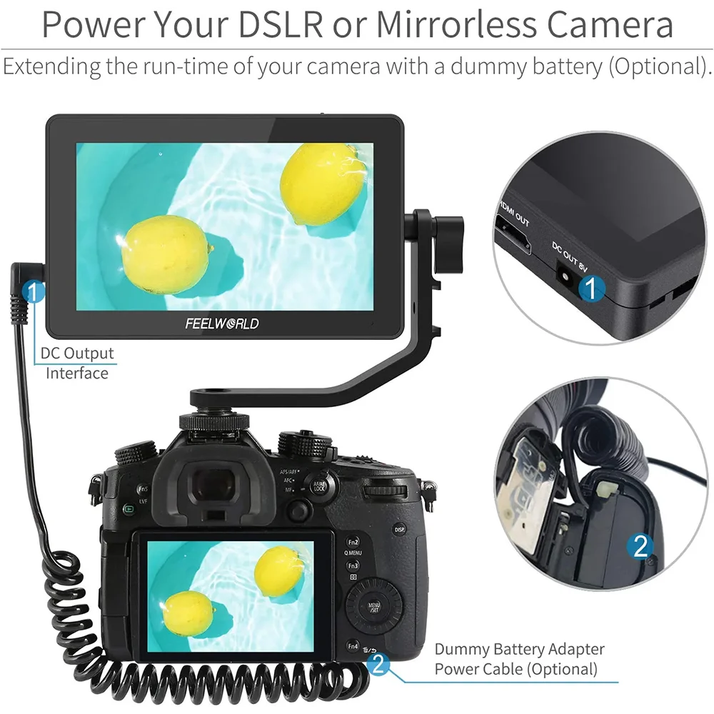 F6 Plus V2 6' On-camera DSLR Field Monitor Touch Screen Monitor with HDR 3D Lut