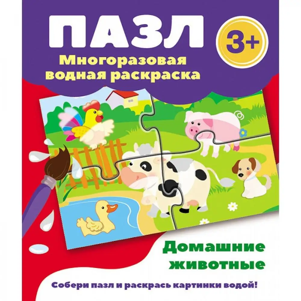 Раскраска Стрекоза пазл многоразовая водная Домашние животные |