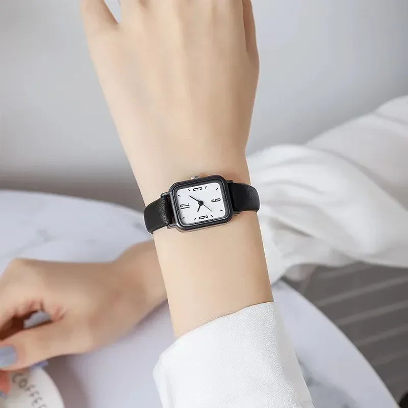 Small Watches Female INS High Beauty Student Party Korean Edition Simple Retro Sen Square Harajuku Academy Style