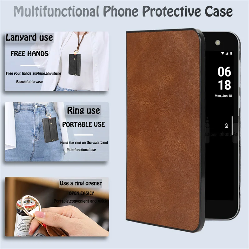 Per Microsoft Surface Duo Cinturino In Pelle Fascia Elastica Anello In Metallo Copertura Dell'Armatura Per Custodia Protettiva Antiscivolo Surface Duo