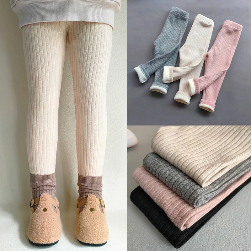 Girl leggings fleece pants kids tights for children autumn winter