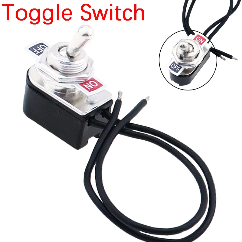 AC 250V 6A On/Off Prewired Standard Toggle Switch With Wire Cable KNS 1
