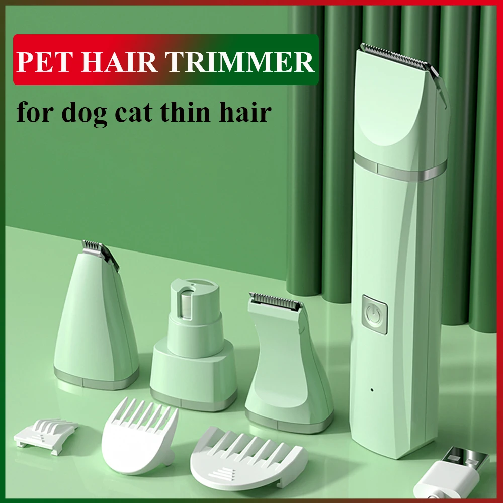 4In1ElectricDogCatHairCutterPetGroomingClipperProfessional