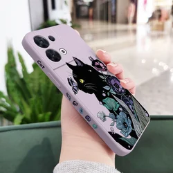 Silicone Soft Cover with Cat Playing Design - Universal Phone Case for Oppo Reno 11 Pro (Light Purple)