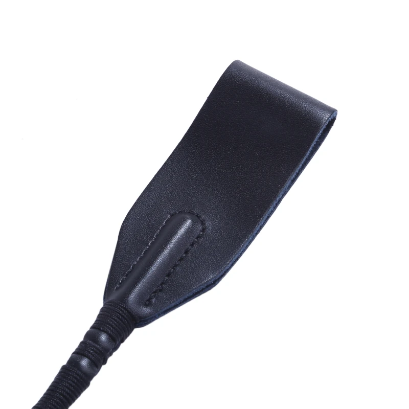 High Quality Black Faux Leather Horse Whip Hand Made Halter Braided Riding Whip Horse Racing Equipment 2