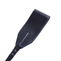 High Quality Black Faux Leather Horse Whip Hand Made Halter Braided Riding Whip Horse Racing Equipment 2