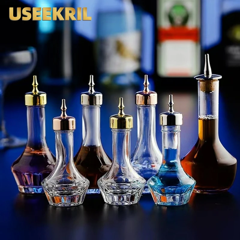 Bottiglia Amara Per Cocktail Bottiglia Di Vetro Multi Capacità Con Tappo In Acciaio Inossidabile Versatore Per Liquori Kit Barman Accessori Da Bar