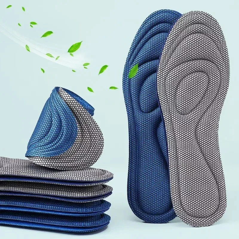 Nano Antibacterial 4D Deodorizing Sweat Absorbing Shock-absorbing Insoles Are Breathable Soft Customizable in Spring Autumn