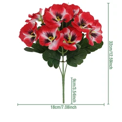 Tricolor Violet Artificial Flower Bouquet - 32cm Decorative Floral Arrangement for Home, Garden, and Events (Watermelon red)