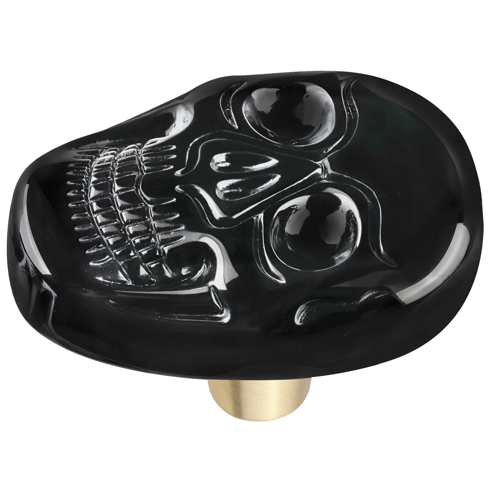 

Gothic Style Black Obsidian Skull Drawer Knobs With Screws Hand Carved Skeleton Pull Handles For Dresser Wardrobe Decor