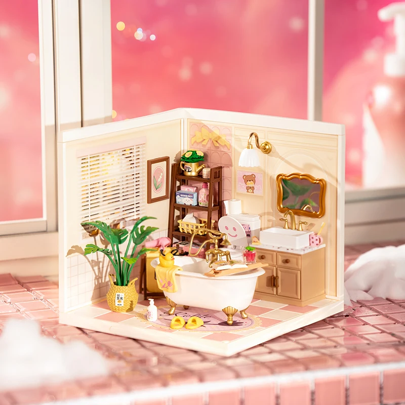Rolife Mini DIY Craft Dollhouse Kit Flower Shop Model Dollhouse Toy Set Adult Teen Building Puzzle Birthday Gift