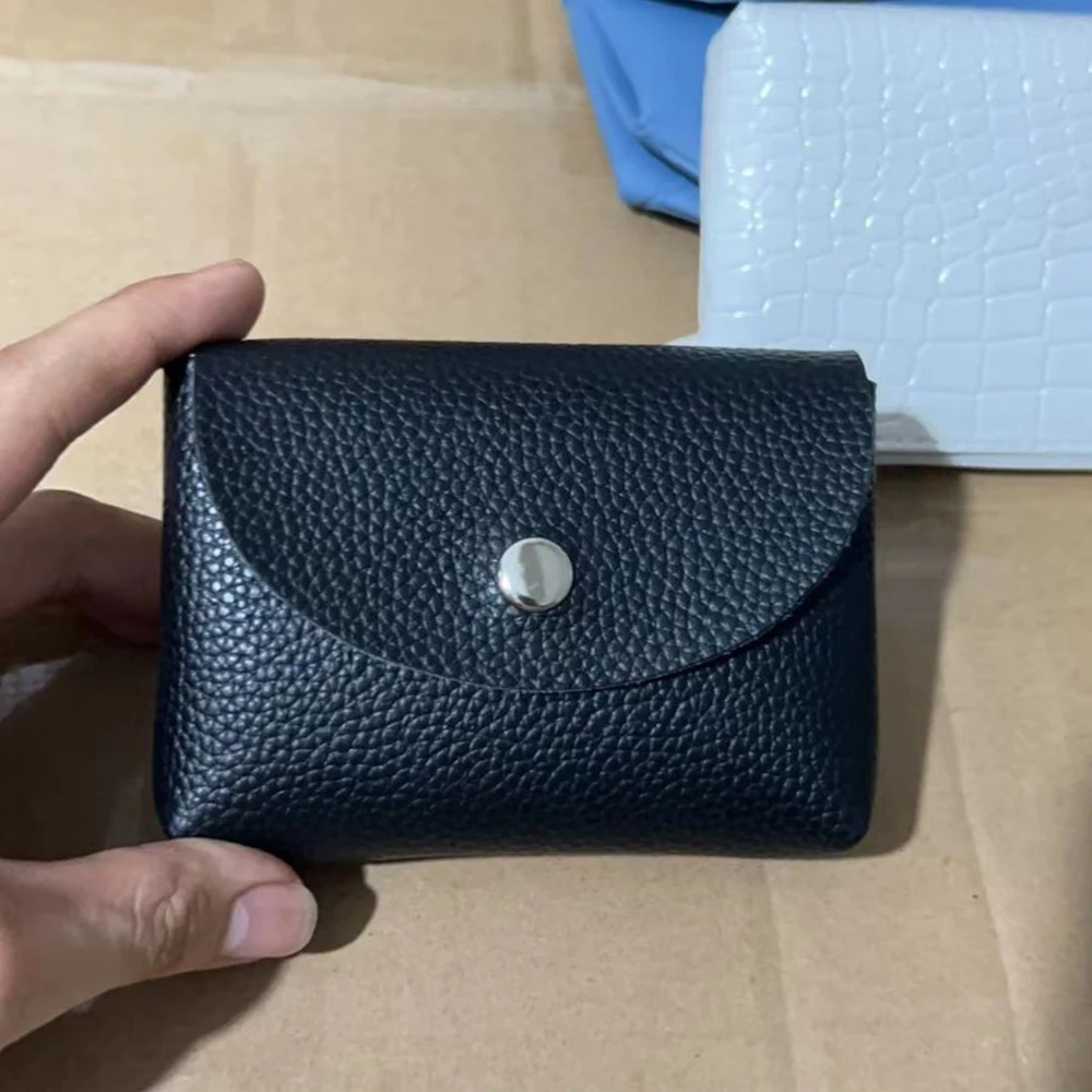 New PU leather Coin Purses Lychee Pattern Zipper Coin wallets Solid Short Card Key Storage Bag Small Purses pouch
